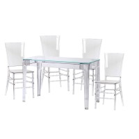 Pack Mesa Ghost 120cm Y 4 Sillas Felipe Ghost
