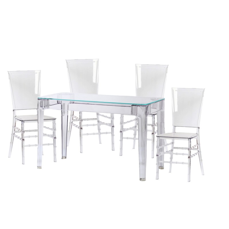 Pack Ghost Bord 120cm Och 4 Felipe Ghost Stolar