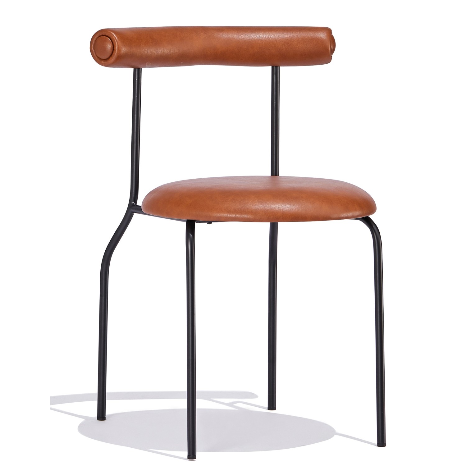 Cadeira industrial Elbow estofada em pele sintética
