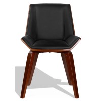 Krzesło Nordic Plywood S z poduszką ze sztucznej skóry i orzecha włoskiego