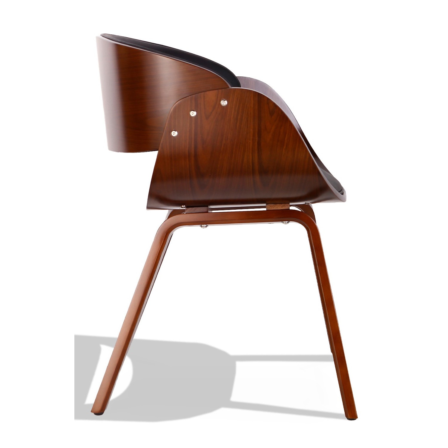 Sedia Nordic Burrow S con cuscino in similpelle in legno di noce
