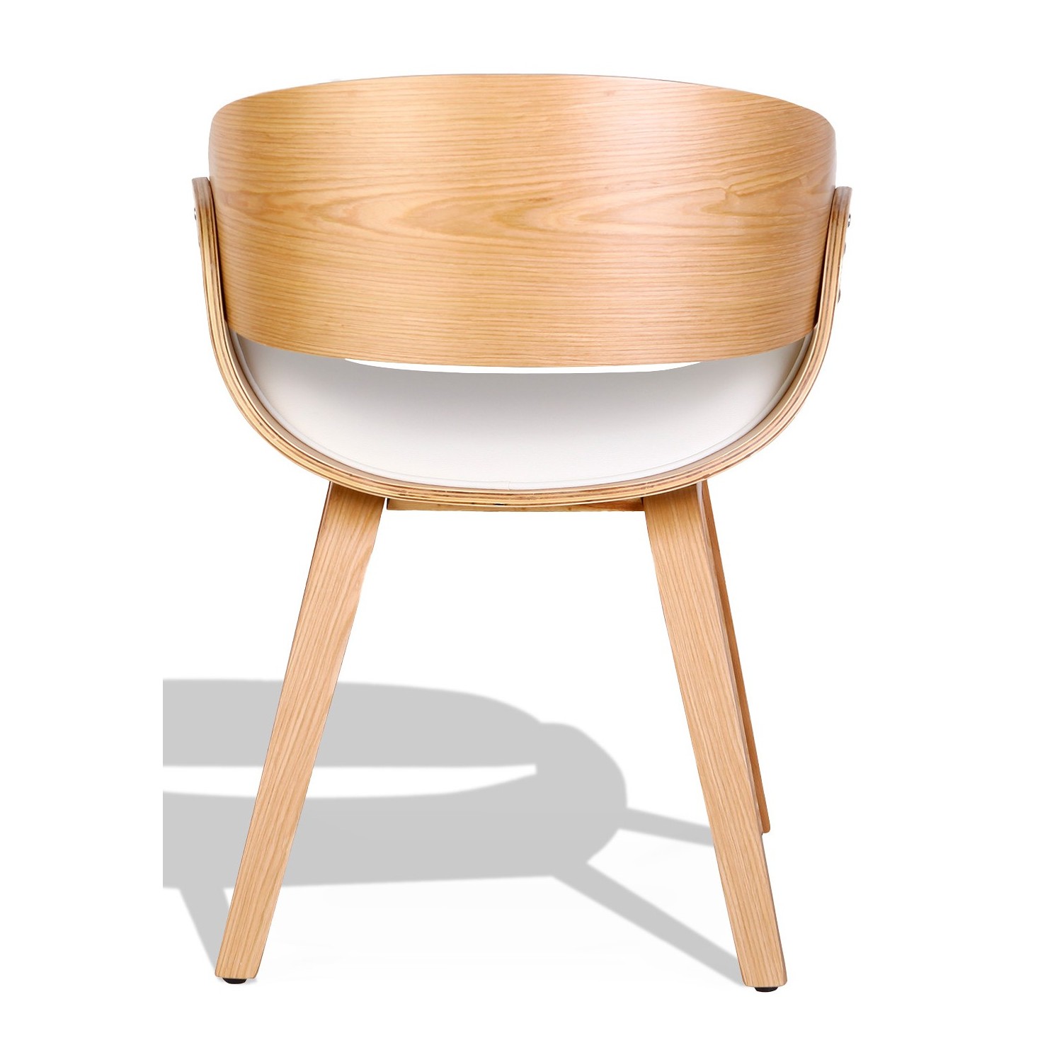 Chaise Nordic Burrow S avec coussin en simili cuir bois d'érable