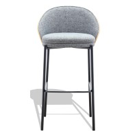 Taburete nórdico Earth en madera nogal y tapizado en algodón