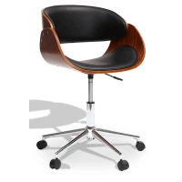 Silla Oficina en Madera Nogal y Polipiel 