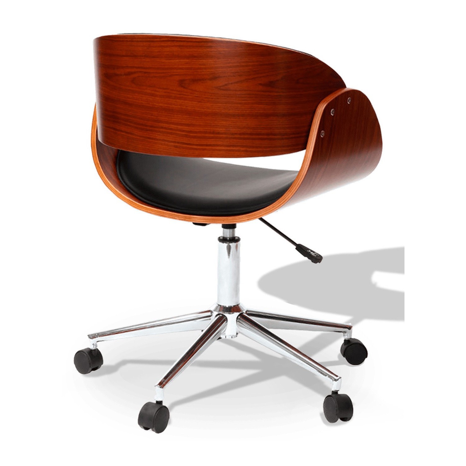 Silla Oficina en Madera Nogal y Polipiel 