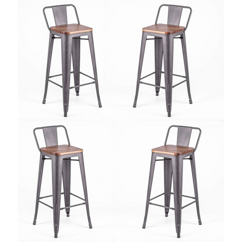 Industriell pall Bistro LB Wood