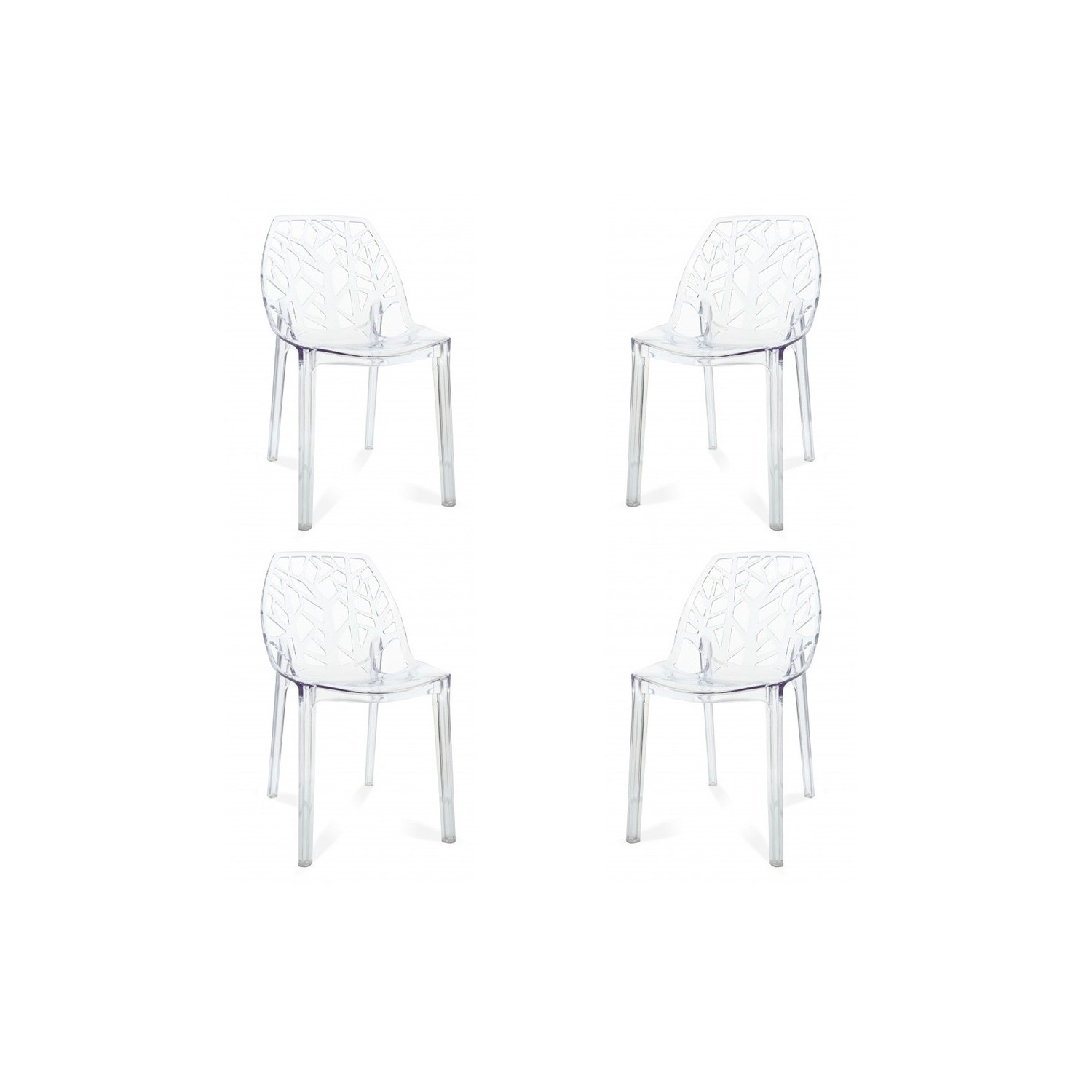 PACK 4 SILLAS VEGTAL TRANSPARENTES