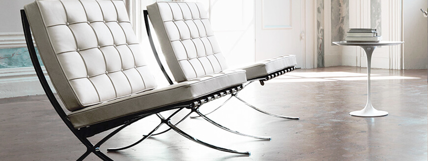Réplicas de la silla Barcelona de Mies Van Der Rohe de alta calidad.